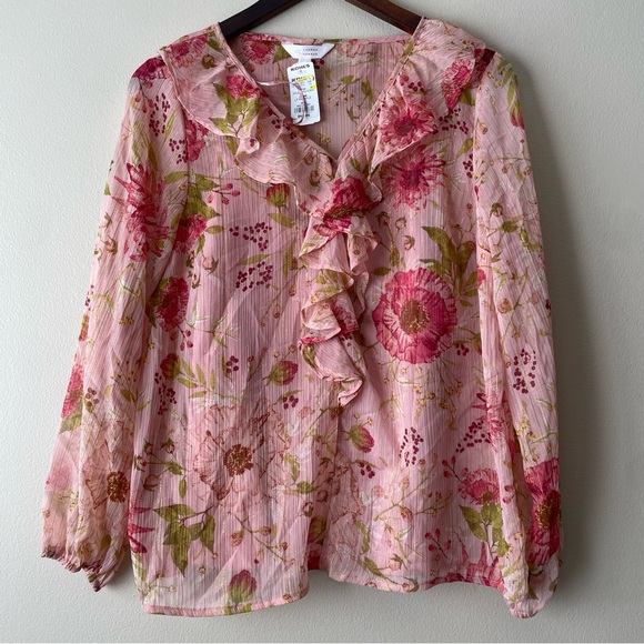 LC Lauren Conrad Tops - NWT LC Lauren Conrad Sheer Blouse with Camisole Women’s M Pink Feminine Office